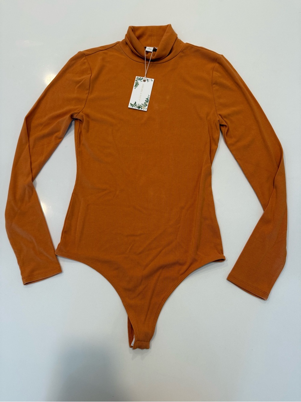 NWT Chelsea & Violet Knit Jessica Bodysuit Women's Large Golden Morning Glory